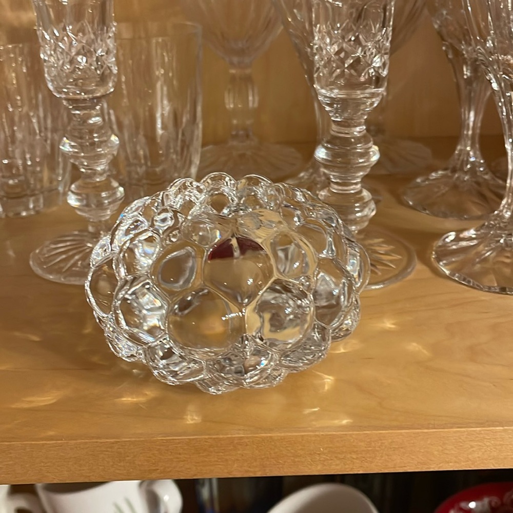 Orrefors Sweden Raspberry Medium Votive , candle holder signed at base